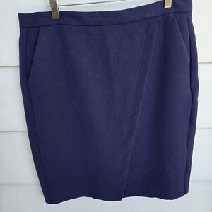 Banana Republic Dark Blue Pencil Wrap Skirt, Size 14